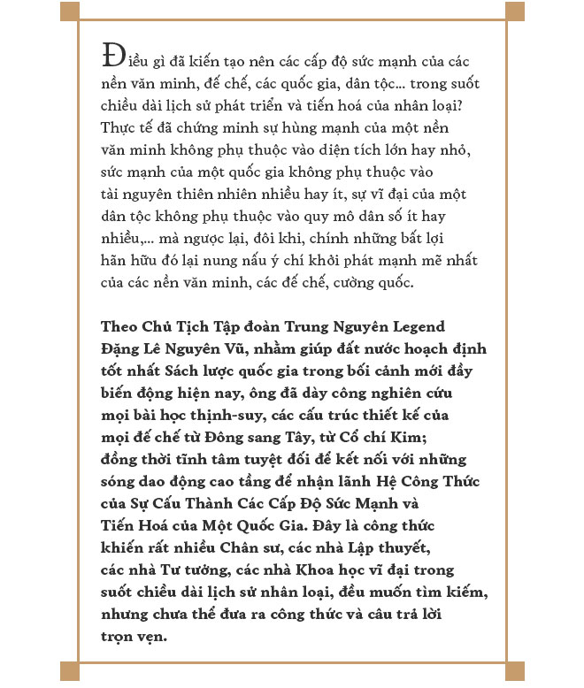 Founder's published message on aspiration and national greatness