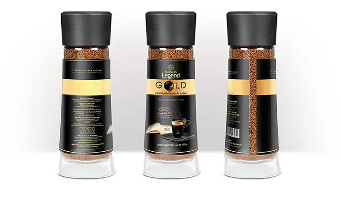 Trung Nguyen Legend Gold freeze-dried instant coffee jars